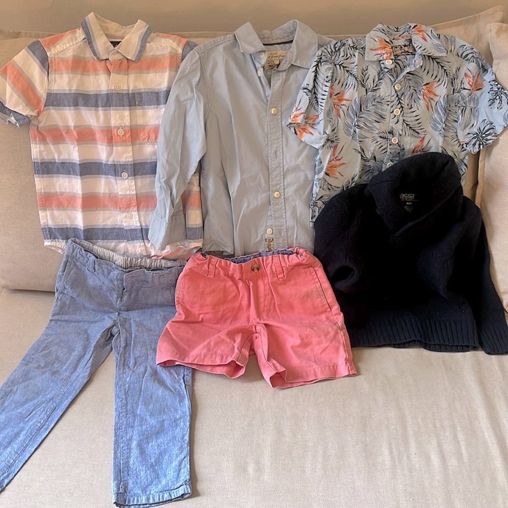 Blue and salmon quality 2-4 summer micro capsule wardrobe clothing bundle!